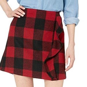 Buffalo plaid wool skirt